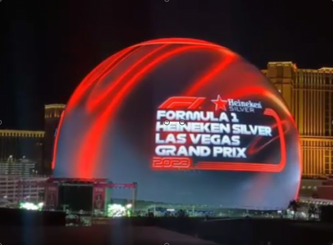 The Sphere advertises Formula 1